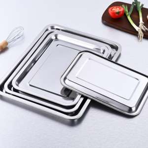 Bandeja DE SERVICIO DE ACERO INOXIDABLE perfecta para organizar cenas con moderno y elegante para aperitivos, postres o aperitivos - Product Image 1