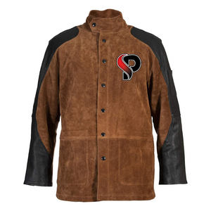 Marron haute qualité en cuir sécurité vêtements d'hiver vestes de soudage soudeur travail protection résistance à la chaleur veste pour le travail de travail - Product Image 1