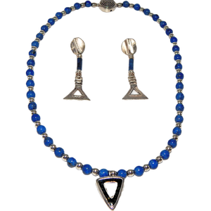 Set di gioielli in argento 925 Sterling con collana di perline e orecchini pendenti abbinati - Product Image 2