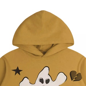 Sudadera de algodón 100% para hombre superventas, Sudadera con capucha de pantalla de espuma 3D pesada de gran tamaño, forro impermeable, estampado de logotipo personalizado - Product Image 5