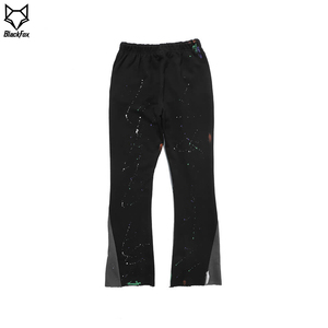 Vente en gros de pantalons évasés à jambes larges en sérigraphie légère de style décontracté pour hommes pantalons de survêtement évasés à coupe ample - Product Image 2