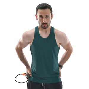 Camiseta sin mangas básica personalizada de 100% algodón para hombre, chaleco informal de verano de punto con espalda de corredor baja MOQ en stock - Product Image 1