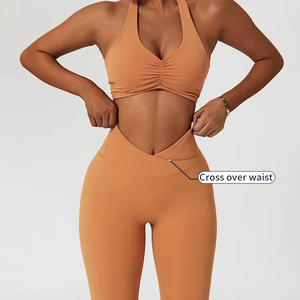 Soutien-gorge de sport et soutien-gorge et leggings de yoga pour femmes avec logo personnalisé vente en gros - Product Image 3