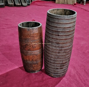 Maceta de madera Vintage antigua con acabado natural, jarrón de ratán y suelo de cerámica para decoración de bodas para el hogar y el Hotel - Product Image 1