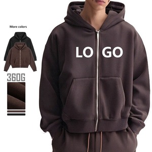 Sudadera con capucha y cremallera de gran tamaño de peso pesado de alta calidad, fabricación de ropa, sudadera informal para hombre, Sudadera con capucha lisa con logotipo personalizado - Product Image 6