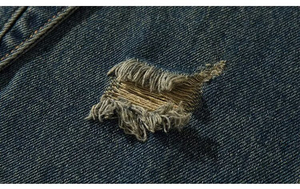 กางเกงยีนส์ชายขาตรงแนวสตรีทกว้างทรงหลวมดีไซน์ย้อนยุคผ้าเดนิมสไตล์ฮิปฮอปซักสีเข้ม - Product Image 5