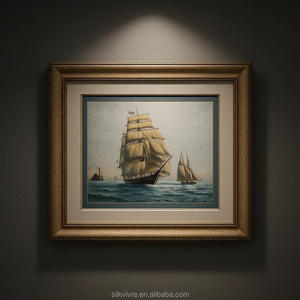 Cuadro Decorativo de Pared con Bordado de Velero en Seda Pura Hecha a Mano para Decoración <span class=keywords><strong>del</strong></span> Hogar - <span class=keywords><strong>Boutique</strong></span> Silkvivre - Product Image 1