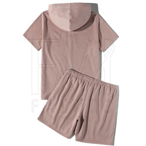 Top Quality Two Piece Hoodie & <b>Shorts</b> Sets For Custom <b>Patches</b> <b>Short</b> Sleeve <b>Men</b> Hoodie Set's For Sale - Product Image 2