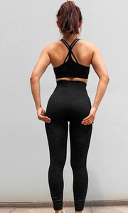 Breathable 2PCS <b>Women</b> Yoga Set Fitness Workout Gym Clothing <b>Black</b> Sportswear Suit Custom Logo Made in Pakistan 2025 - Product Image 6