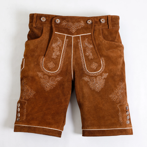 Pantalon en cuir de vache fendu bavarois Lederhosen nouveaux hommes bavarois Lederhosen marron Oktoberfest Lederhosen prix les plus bas à bas prix - Product Image 1