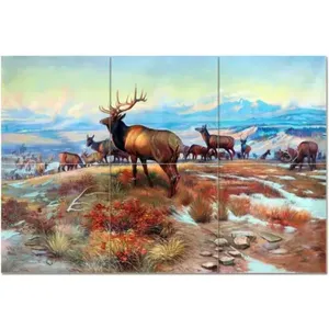 Exaltado regla ciervo acento mármol cerámica azulejo Mural cocina baño Backsplash murales de pared - Product Image 1