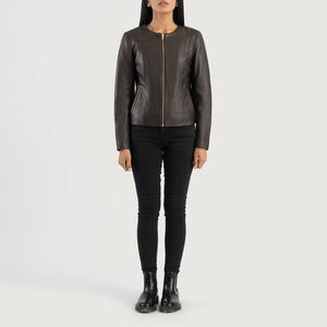 Chaqueta de cuero personalizada para mujer 2026, ropa de abrigo elegante de calidad superior para propietarios de boutiques y marcas privadas - Product Image 3