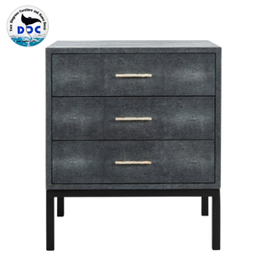 Fabricante de muebles de dormitorio de estilo moderno de lujo de alta calidad Faux Shagreen mesitas de noche de madera maciza sala de estar de Vietnam - Product Image 5