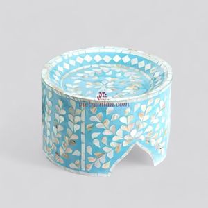 ฐานวางเค้กทำมือจากไม้ไผ่เคลือบมุก  เป็นมิตรกับสิ่งแวดล้อม  ของตกแต่งโต๊ะรอมฎอนสำหรับขนมหวานและของหวาน  จากเวียดนาม - Product Image 3