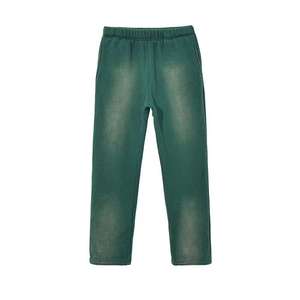 Pantalones de chándal de lavado ácido personalizados de talla grande de peso medio 240g 100% algodón liso de pierna ancha para hombre Pantalones de lavado de sol - Product Image 2