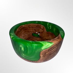 Cuenco de resina de madera atemporal hecho a mano diseñador rústico moderno centro de mesa elegante hogar cocina acento - Product Image 6