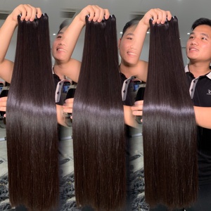 Vente en gros d'extensions de cheveux humains 100% non transformés de haute qualité, matière première alignée sur les cuticules vierges vietnamiennes droites - Product Image 2