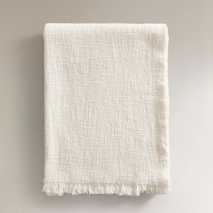 Manta tejida cepillada Jacquard con textura a cuadros - Product Image 1