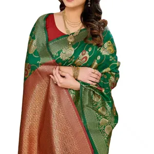 Son hint ve pakistanlı trend gelin kıyafeti Banarasi Sari Dori işi ve inci detaylandırma ile