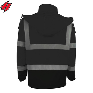 Venta al por mayor chaqueta Softshell reflectante de alta visibilidad poliéster impermeable para seguridad nocturna al aire libre protección de seguridad nocturna - Product Image 2