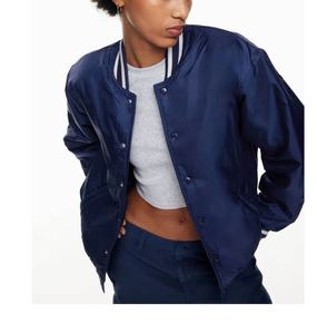 Satin Custom <b>Cropped</b> Varsity <b>Jackets</b> High Quality Letterman Football <b>Jacket</b> For <b>Ladies</b> Baseball <b>Jackets</b> - Product Image 6