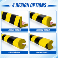 Protection d'angle murale autocollante en mousse PU jaune et noire, bande de signalisation, protection de bord, pare-chocs de sécurité pour pilier de garage de stationnement