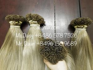 Prix de gros 100% Extensions de cheveux vietnamiens vierges Remy Cheveux kératine à pointe plate avec extrémité épaisse Cheveux humains de haute qualité Vietnam - Product Image 6