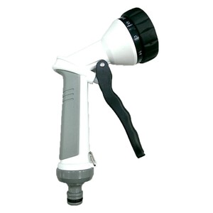 Pistola de Agua de Jardín de Largo Alcance con Boquillas de Patrones de Rociado Variables y Baja Presión para Lavado de Autos y Baño de Mascotas - Product Image 1