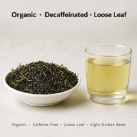 Thé vert décaféiné en vrac pour infusion chaude et fabrication de sachets de thé, vente en gros, marque privée prise en charge, conventionnel