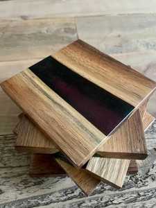 High Quality Wooden Resin <b>Coasters</b> Set Epoxy Cedar Acacia Wood Tea Coffee Cups <b>Drink</b> <b>Coasters</b> with Holder for Home - Product Image 3