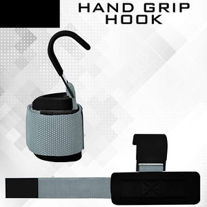 <b>Neoprene</b> Customizable Gym Fitness Weightlifting Wrist Support Straps with Hooks and Grips for Bodybuilding - Product Image 3