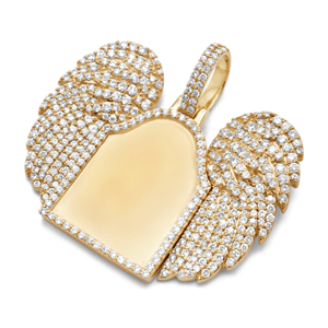 D'VINS JEWELS - Colgante de Alas de Ángel en Oro de 14K con Diamantes Cultivados en Laboratorio, Estilo Hip Hop Unisex, Joyería de Regalo - Product Image 4