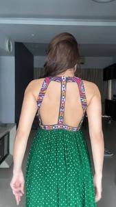 Diseñador Festival Party Wear Special Faux Georgette Chine Stitch Real Mirror Work con impresión digital Top para Navratri Festival - Product Image 6