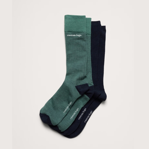 ถุงเท้ายาวผ้าฝ้ายระบายอากาศได้ดีสำหรับผู้ชายผู้หญิงถุงเท้าคอกลมผ้าคอตตอนเนื้อนุ่มออกแบบโลโก้ได้ตามต้องการทนทานสำหรับธุรกิจสำนักงานกีฬาประจำวัน - Product Image 2