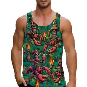 100% coton biologique hommes débardeur haute qualité été gymnastique entraînement maillots Premium Sublimation respirant débardeur - Product Image 4