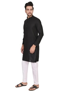 Kurta de algodón tradicional para hombre Kurta de algodón indio para hombre corto Kurta Casual de cintura media boda Kurta camisa - Product Image 5
