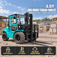 Lumpur pertanian pabrik 3 Ton 3.5T 4WD penggerak 4 roda Off-Road semua Forklift Diesel medan kasar