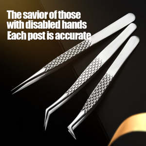 Pinzas de Extensión de Pestañas y Cabello de Acero Inoxidable de Alta Precisión, Antiestáticas, Duraderas y Ecológicas para Esteticistas - Product Image 4
