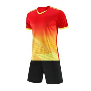 Ensemble de maillot et short de volley-ball personnalisé rouge marine, imprimé géométrique triangulaire, polyester respirant, pour hommes, femmes et équipes - Product Image 4