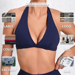 บราโยคะคอวีแบบกำหนดเองสปอร์ตบราเปิดหลังระบายอากาศได้สำหรับยิมและฟิตเนสออกกำลังกายสไตล์เรียบง่าย - Product Image 3