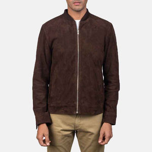 Chaquetas de cuero para hombre real, bombardero de vuelo con cinturón suave de punto de piel de oveja pura desgastada - Product Image 4