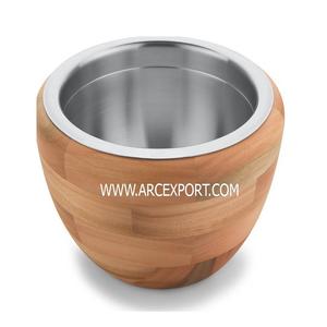 Cuenco de vajilla moderno de decoración de diseño clásico de madera con asas de aluminio de Color gris oscuro que decoran cuencos de servicio de lujo - Product Image 2