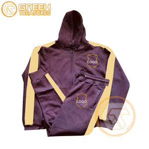 Iota Personalizado |   Chándal de invierno para hombre Phi Solid 100% algodón polar bordado con cremallera, transpirable, con capucha y de secado rápido, estilo griego - Product Image 2