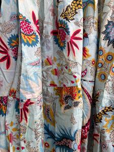 Vestido Maxi de Algodón con Estampado Floral, Vestido de Color Claro con Estampado de Aves, Cintura Natural, Vestido de Algodón Ecológico - Product Image 4