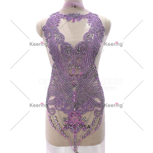 WDP-295 pour Keering Coudre sur Robe Applique Violet Orange Saturne Planète Motif Strass Perlé Fleur pour Chaussures - Product Image 5