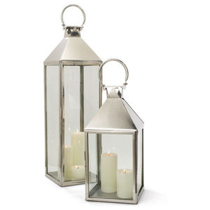 Lot de 3 lanternes en métal argenté au design élégant avec motifs décoratifs, parfaites pour l'éclairage de la maison, de l'hôtel et du restaurant - Product Image 2