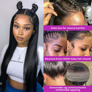 30 Inch Bone Straight <b>Human</b> <b>Hair</b> <b>Wig</b> 5X5 Hd Lace Closure <b>Wig</b> Raw Indian Hd Lace Frontal <b>Wig</b> - Product Image 4