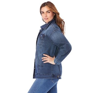 แจ็กเก็ตยีนส์เข้ารูปสำหรับผู้หญิง,แจ็กเก็ตยีนส์สีน้ำเงินดีไซน์ทันสมัยดีไซน์ทันสมัยตามสั่ง - Product Image 3