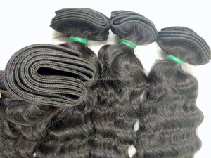 MEILLEURE QUALITÉ ITALIENNE CURL CHEVEUX NATURELS 100% INDONÉSIEN HUMAIN REMY CHEVEUX DOUX BRILLANTS PAS ENTIÈREMENT TOP GRADE PREMIUM 8 "-30" MACHINE - Product Image 5