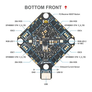 Controlador de Vuelo BETAFPV F4 2-3S 20A AIO FC V1 26x26mm con ESC BLHeli_S, MCU F411 y OSD Betaflight para Drones de Carreras Micro FPV - Product Image 5